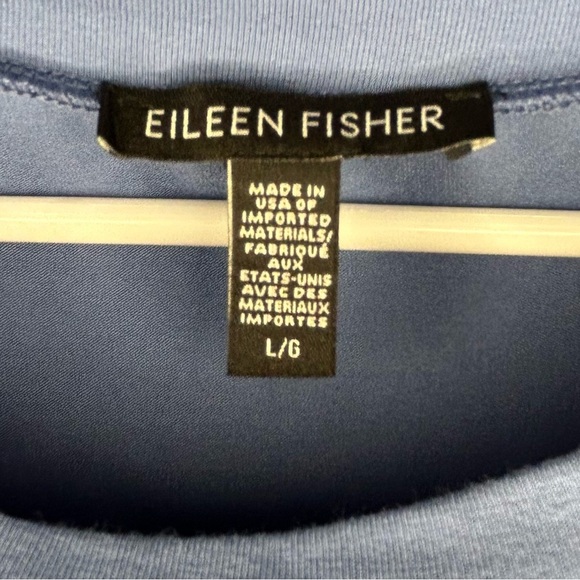 Eileen Fisher Coast Blue Crewneck Boxy Shirt Dress Size Large Lagenlook Boho - Picture 4 of 6